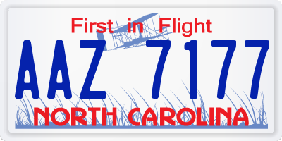 NC license plate AAZ7177