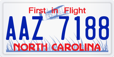 NC license plate AAZ7188
