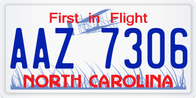 NC license plate AAZ7306
