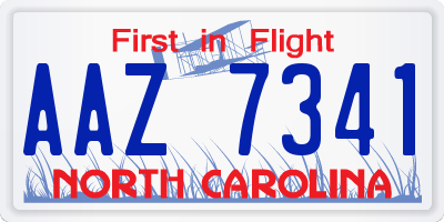 NC license plate AAZ7341