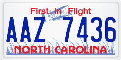 NC license plate AAZ7436