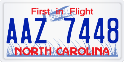 NC license plate AAZ7448