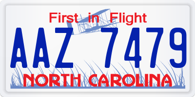 NC license plate AAZ7479