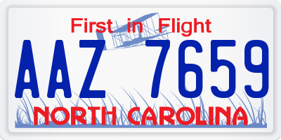NC license plate AAZ7659