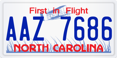 NC license plate AAZ7686