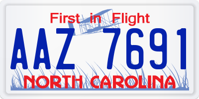 NC license plate AAZ7691