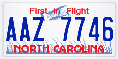 NC license plate AAZ7746