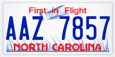 NC license plate AAZ7857