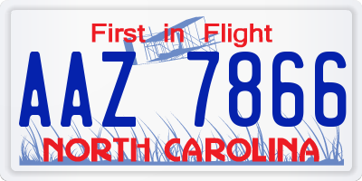 NC license plate AAZ7866