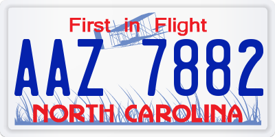 NC license plate AAZ7882