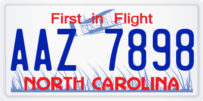 NC license plate AAZ7898
