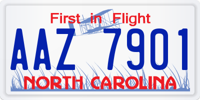 NC license plate AAZ7901