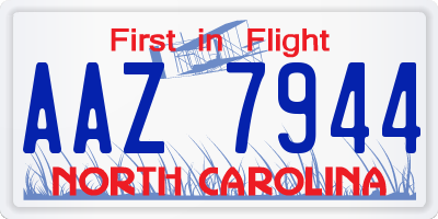 NC license plate AAZ7944