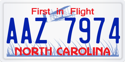 NC license plate AAZ7974