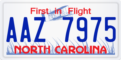 NC license plate AAZ7975