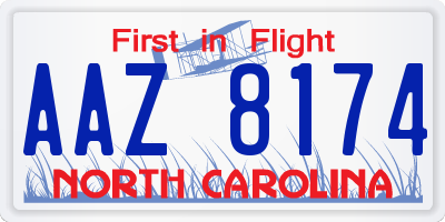 NC license plate AAZ8174