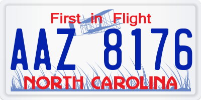 NC license plate AAZ8176