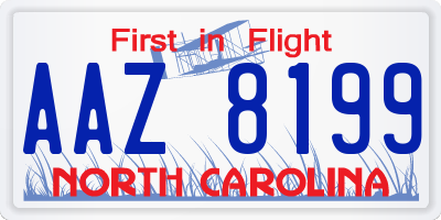 NC license plate AAZ8199