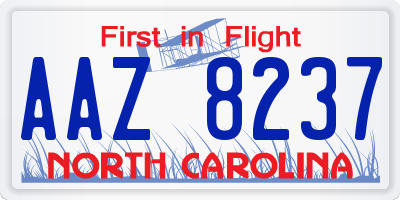 NC license plate AAZ8237