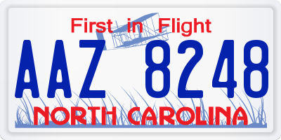 NC license plate AAZ8248