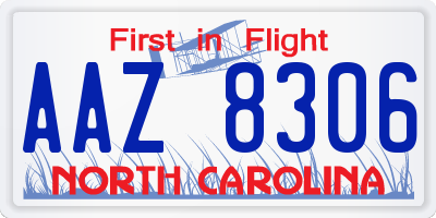 NC license plate AAZ8306