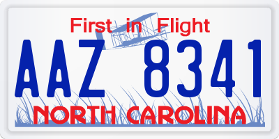 NC license plate AAZ8341