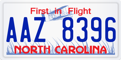 NC license plate AAZ8396