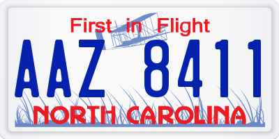 NC license plate AAZ8411