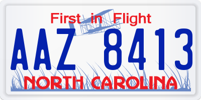 NC license plate AAZ8413
