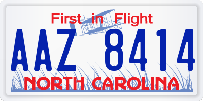 NC license plate AAZ8414