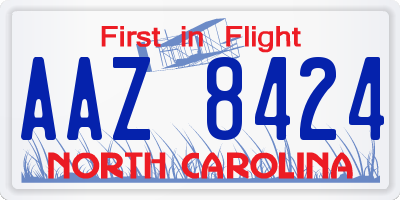 NC license plate AAZ8424