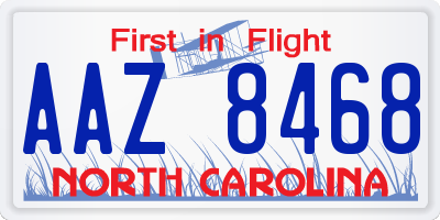 NC license plate AAZ8468
