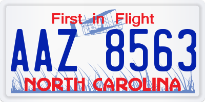 NC license plate AAZ8563