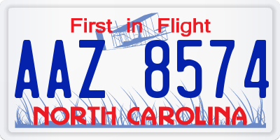 NC license plate AAZ8574