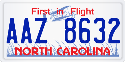 NC license plate AAZ8632