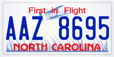 NC license plate AAZ8695