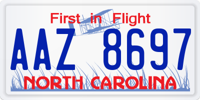 NC license plate AAZ8697