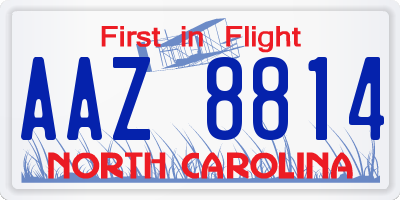 NC license plate AAZ8814