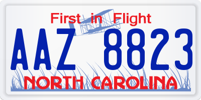 NC license plate AAZ8823