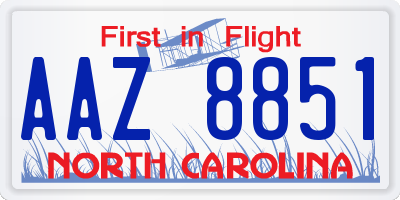 NC license plate AAZ8851