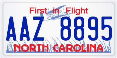 NC license plate AAZ8895