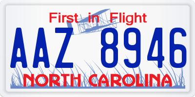 NC license plate AAZ8946
