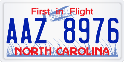 NC license plate AAZ8976