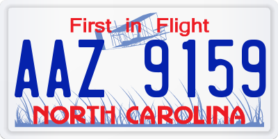 NC license plate AAZ9159