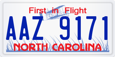 NC license plate AAZ9171