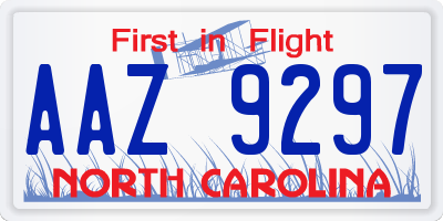 NC license plate AAZ9297