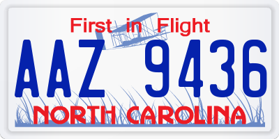 NC license plate AAZ9436