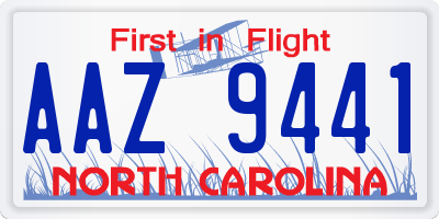 NC license plate AAZ9441
