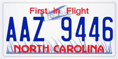 NC license plate AAZ9446