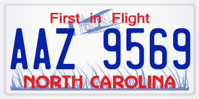 NC license plate AAZ9569